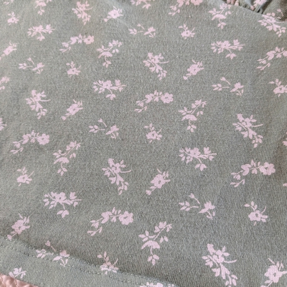 Hollister Green & White Floral Lace Cami Small Tank Top - Picture 4 of 5